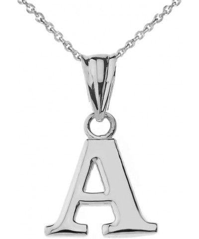 14K White Gold Fine Dangling Initial A-Z Charm Pendant with Rolo Chain - Your Choice of Chain Lengths 20.0 Inches A $94.59 Ne...