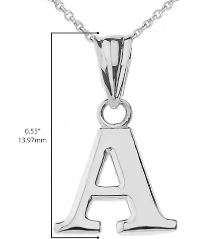 14K White Gold Fine Dangling Initial A-Z Charm Pendant with Rolo Chain - Your Choice of Chain Lengths 20.0 Inches A $94.59 Ne...