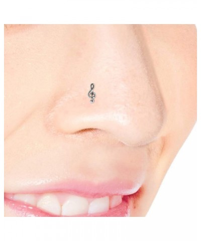 Stylish Musical Treble Clef Sterling Silver Stud Nose Jewelry | Minimalist Sterling Silver Stud Nose Jewelry for women | Chic...