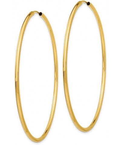 14k Yellow White Rose Gold Polished Round Endless 2mm Hoop Earrings Yellow Gold 65mm $47.49 Earrings