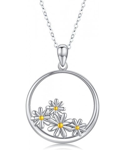 Daisy Necklace 925 Sterling Silver Daisy Flower Necklaces Opal BirthstoneJewellery Daisy Birthday gifts for women - 18" + 2" ...