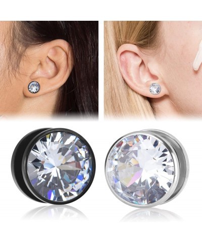 4-12pcs CZ Gem Ear Tunnels Plugs Stainless Steel Hollow Zircon Screw Ear Gauges Stretcher Piercing 8G-16MM Gauge: 8g(3mm) $10...