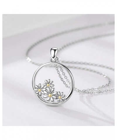 Daisy Necklace 925 Sterling Silver Daisy Flower Necklaces Opal BirthstoneJewellery Daisy Birthday gifts for women - 18" + 2" ...