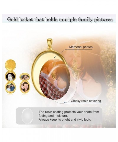 10K 14K 18K Solid Gold/Plated Gold Oval Locket That Holds Pictures Personalized Oval Sunflower/Starburst/Rose Locket With Sol...