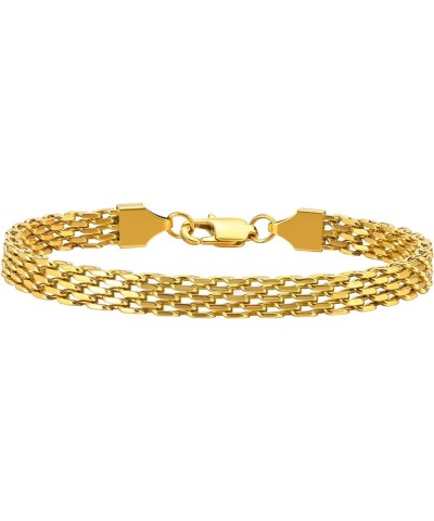 18K gold solid mesh bracelet, fashionable tennis bracelet, high-end jewelry, women's gift, Christmas gift Gold 6.7inch $83.64...