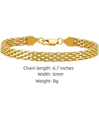 18K gold solid mesh bracelet, fashionable tennis bracelet, high-end jewelry, women's gift, Christmas gift Gold 6.7inch $83.64...