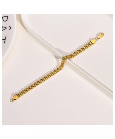 18K gold solid mesh bracelet, fashionable tennis bracelet, high-end jewelry, women's gift, Christmas gift Gold 6.7inch $83.64...