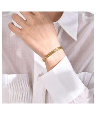 18K gold solid mesh bracelet, fashionable tennis bracelet, high-end jewelry, women's gift, Christmas gift Gold 6.7inch $83.64...