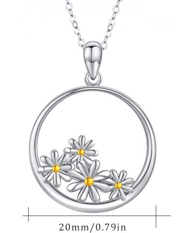 Daisy Necklace 925 Sterling Silver Daisy Flower Necklaces Opal BirthstoneJewellery Daisy Birthday gifts for women - 18" + 2" ...