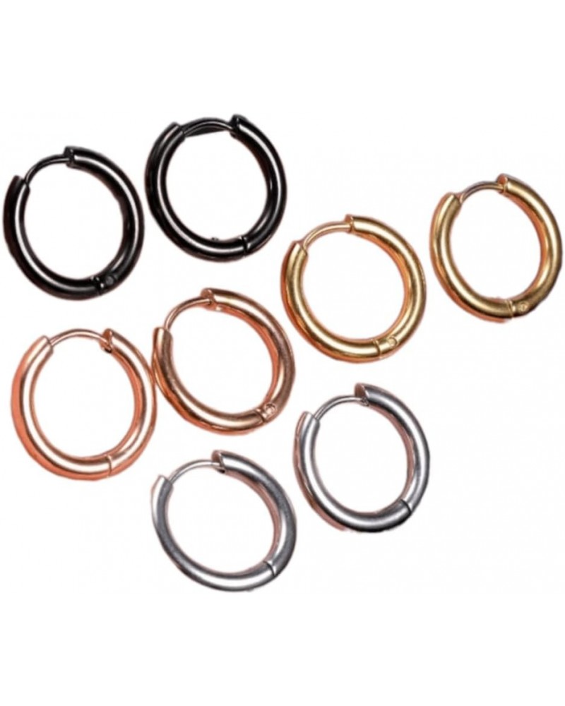 Surgical Stainless Steel Hoop Earrings 8mm/10mm/12mm/14mm/16mm Gold Black Rose Gold Silver Present Gift For Women - Cartilage...