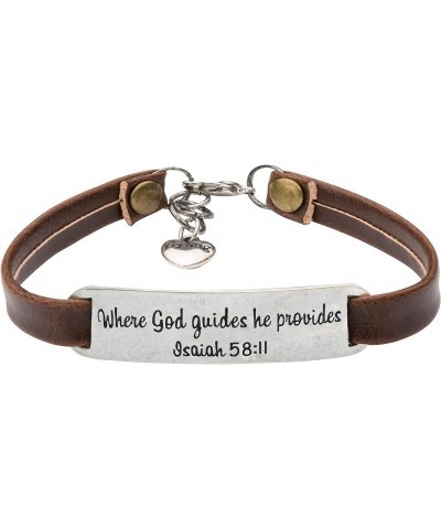 Leather Bracelets for Women Easter Gifts for Girls Bible Verse Jesus Christ Inspire Me Jewelry for Her Birthday Christmas Gra...