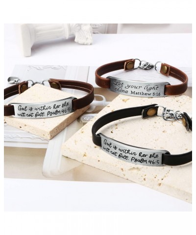 Leather Bracelets for Women Easter Gifts for Girls Bible Verse Jesus Christ Inspire Me Jewelry for Her Birthday Christmas Gra...