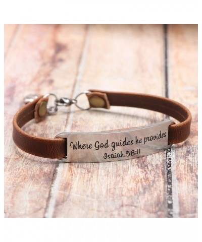 Leather Bracelets for Women Easter Gifts for Girls Bible Verse Jesus Christ Inspire Me Jewelry for Her Birthday Christmas Gra...