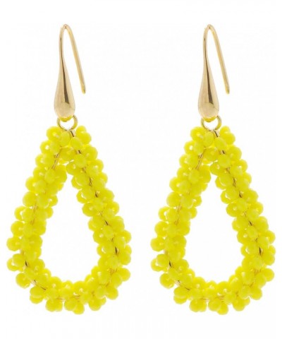 New Elegant Handmade Beads Dangle Earrings for Women Tearsdrop Earrings Yellow $8.54 Earrings