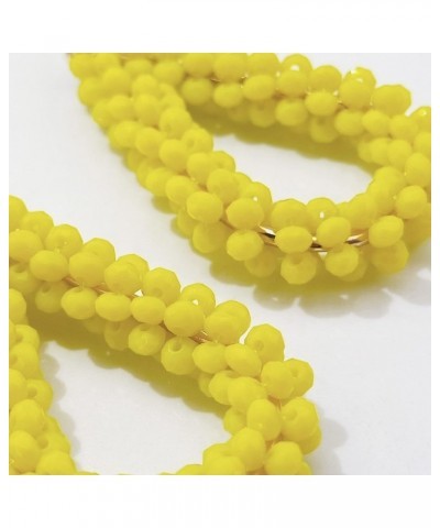 New Elegant Handmade Beads Dangle Earrings for Women Tearsdrop Earrings Yellow $8.54 Earrings