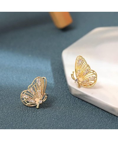 Stud Earrings for Women 925 Sterling Silver Post Astronaut and Planet Opal Earrings Golden Butterfly $5.12 Earrings