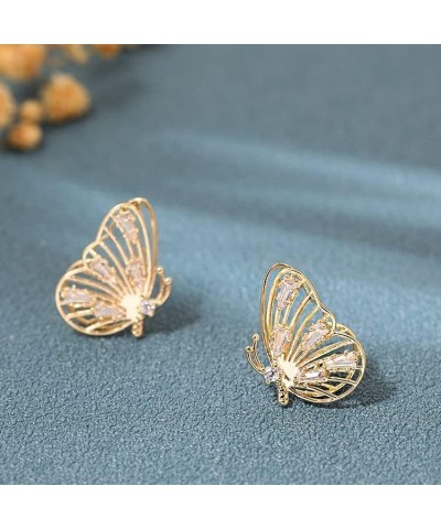 Stud Earrings for Women 925 Sterling Silver Post Astronaut and Planet Opal Earrings Golden Butterfly $5.12 Earrings