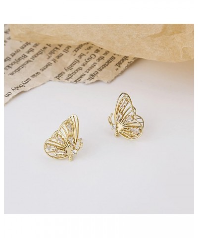 Stud Earrings for Women 925 Sterling Silver Post Astronaut and Planet Opal Earrings Golden Butterfly $5.12 Earrings