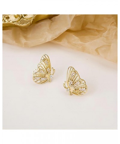 Stud Earrings for Women 925 Sterling Silver Post Astronaut and Planet Opal Earrings Golden Butterfly $5.12 Earrings