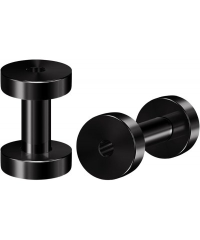 Black Coated Surgical steel Flesh Tunnels Ear Plugs Ear Stretching 2Pcs B-8g 3mm $9.76 Body Jewelry