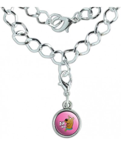 Scooby-Doo Ruh Roh Silver Plated Bracelet with Antiqued Charm Hot Pink $8.49 Bracelets