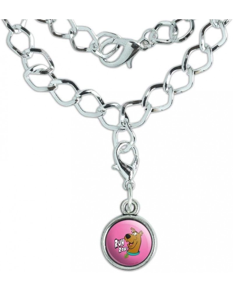 Scooby-Doo Ruh Roh Silver Plated Bracelet with Antiqued Charm Hot Pink $8.49 Bracelets