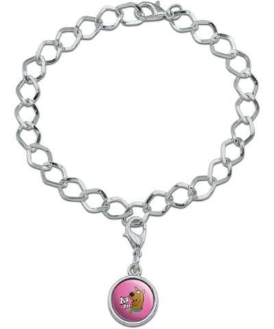 Scooby-Doo Ruh Roh Silver Plated Bracelet with Antiqued Charm Hot Pink $8.49 Bracelets