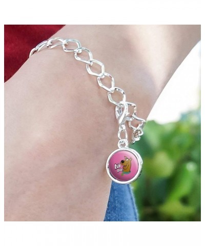 Scooby-Doo Ruh Roh Silver Plated Bracelet with Antiqued Charm Hot Pink $8.49 Bracelets