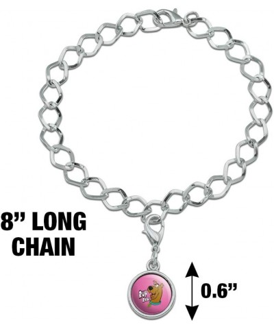 Scooby-Doo Ruh Roh Silver Plated Bracelet with Antiqued Charm Hot Pink $8.49 Bracelets