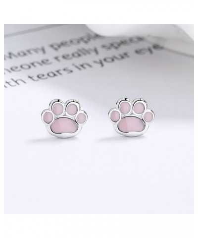 18G Cute Puppy Dog Cat Paw Print Stud Earrings 925 Sterling Silver Animal Pet Tiny Cartilage Earrings Helix Tragus Studs Scre...