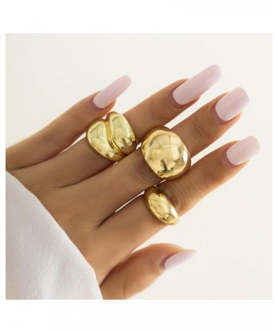 Chunky Gold Rings for Women Gold Silver Adjustable Thick Ring Fashion Statement Ring Open Dome Ring Chunky Silver Rings Geome...