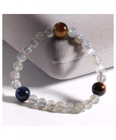 Natural Gray Moonstone Beads Round 6mm with Natural Tigereye stone Planet Bracelet Women Jewelry moonstone $13.07 Bracelets