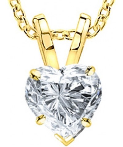 IGI Certified LAB-GROWN Heart Cut Diamond Pendant Necklace 4 Prong Premium Collection (E-F Color, SI1-SI2 Clarity Ideal Cut) ...