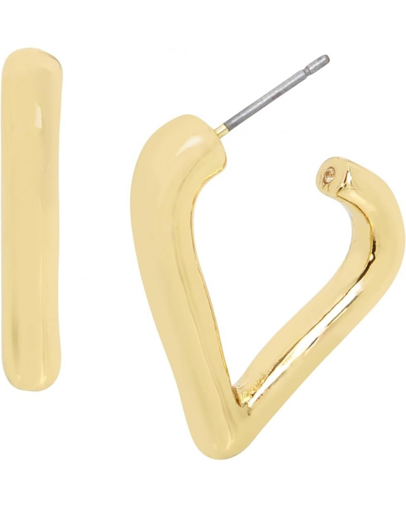 Womens Puffy Heart Stud Earrings Gold 5 $22.79 Earrings