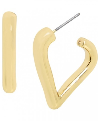 Womens Puffy Heart Stud Earrings Gold 5 $22.79 Earrings