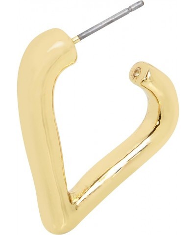 Womens Puffy Heart Stud Earrings Gold 5 $22.79 Earrings