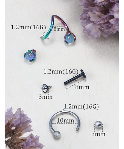 Tragus piercing jewelry 16G surgical steel Lip Piercing jewelry labret jewelry 16 Gauge Lip rings CZ Cute 8mm Monroe Madonna ...