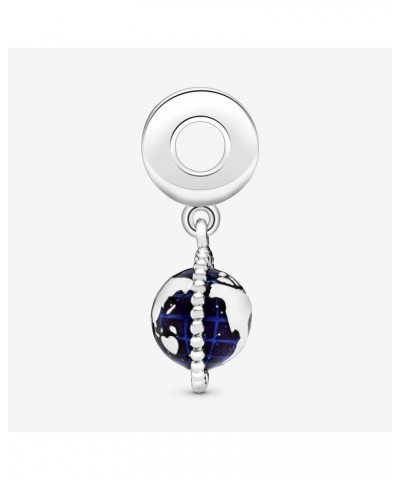 Spinning Globe Dangle Charm Fit Women Bracelet Necklaces Fashion Gifts 925 Sterling Silver DIY Jewelry Spinning Globe Dangle ...