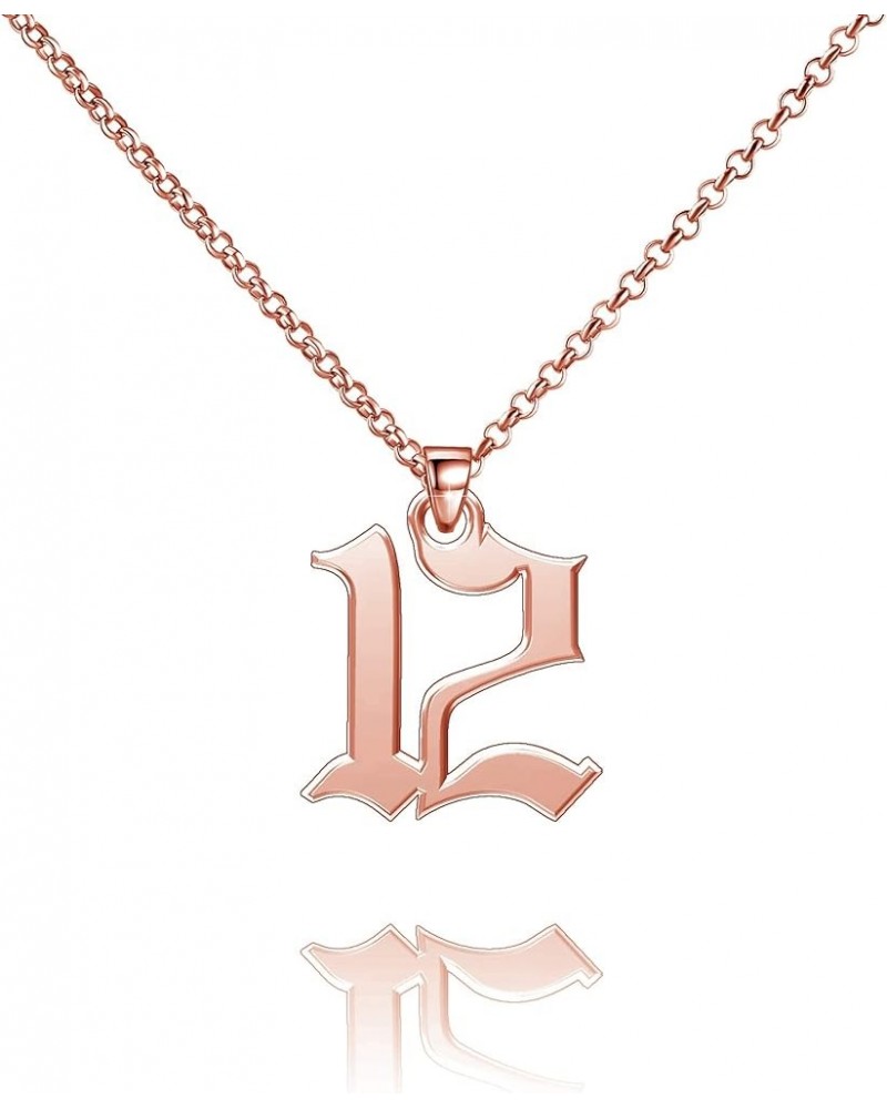 Lucky Number Necklace Personalized 925 Sterling Silver Customized Pendant for Men Women 12 Gold(0.7inch) $16.37 Necklaces