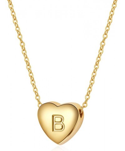 Initial Heart Necklaces for Women A to Z Alphabet Necklace 18K Gold Plated Heart Pendant Jewelry Christmas Gift Gold Plated B...