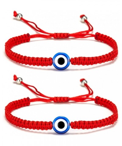 Handmade Evil Eye Strand Bracelet for Couple Valentines Day Amulet Jewelry Gift, 2Pcs Braided Evil Eye Bracelet for Women Gir...