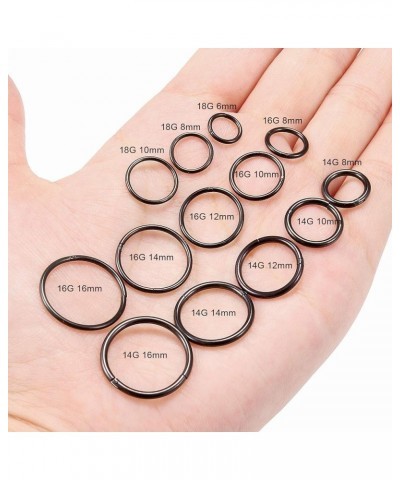 Surgical Steel Hinged Clicker Segment Nose Rings Septum Clicker 18g-16g-14g 6mm-8mm-10mm-12mm-14mm-16mm Body Jewelry Lip Ear ...