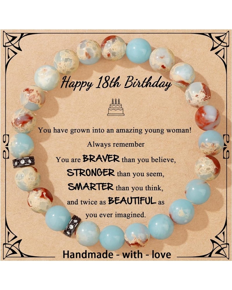 Birthday Gifts for Women Girls Natural Stones Bracelets 13 16 18 21 30 40 50 60 70 80 Year Old Happy Birthday Gifts for Girls...